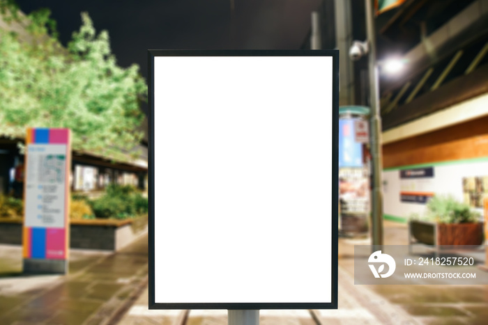 Blank mock up of vertical street poster billboard sign with copy space for your text message or cont