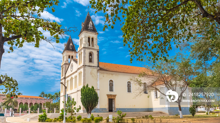 Sao Tome, the beautiful white cathedral in the center, Sao Tome and Principe