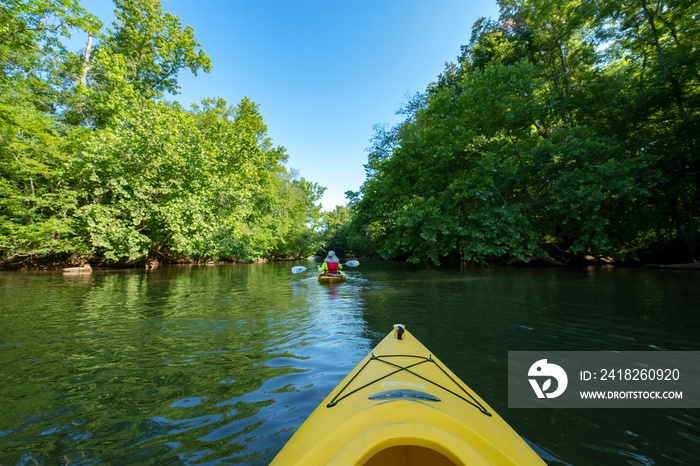 Kayaking on the Catawba River, Landsford Canal State Park, South Carolina