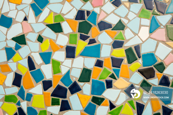 Detail of a multicolored glass mosaic