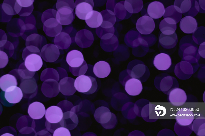 Abstract purple violet christmas bokeh lights background