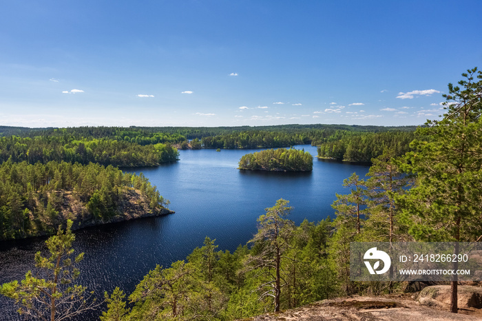 Beautiful view to lake in Repovesi national park