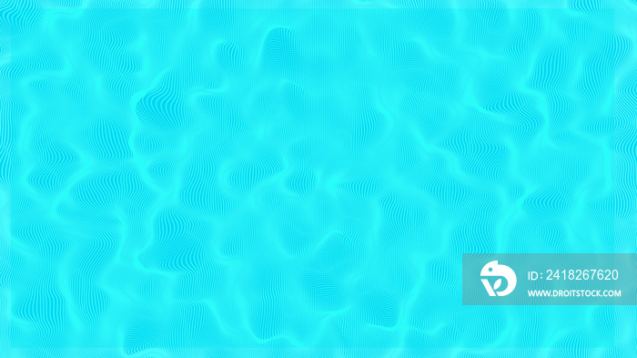纯浅蓝色水面。绿松石背景。圆形移动游泳池的纹理。Oc