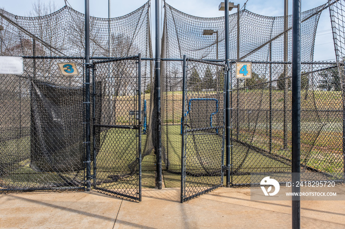 Batting cages opened in a park