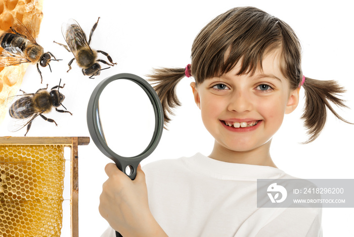 儿童生物学教育——小女孩和蜜蜂