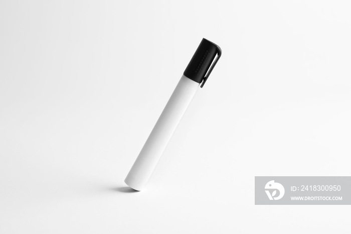 Permanent marker on white background. Mockup for design