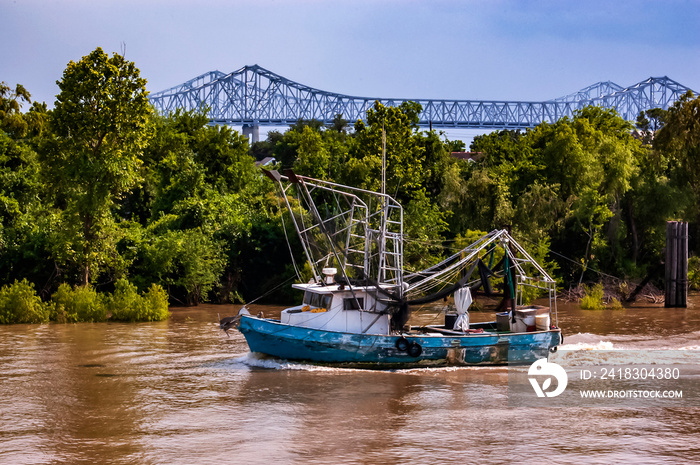 Shrimp boat on the Mississippi River