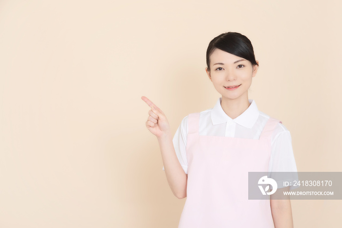 Working woman in an apron