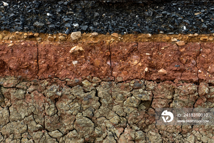 The curb erosion from storms.