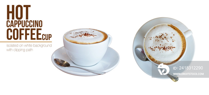 Coffee in coffee cafe isolated on white background with clipping path