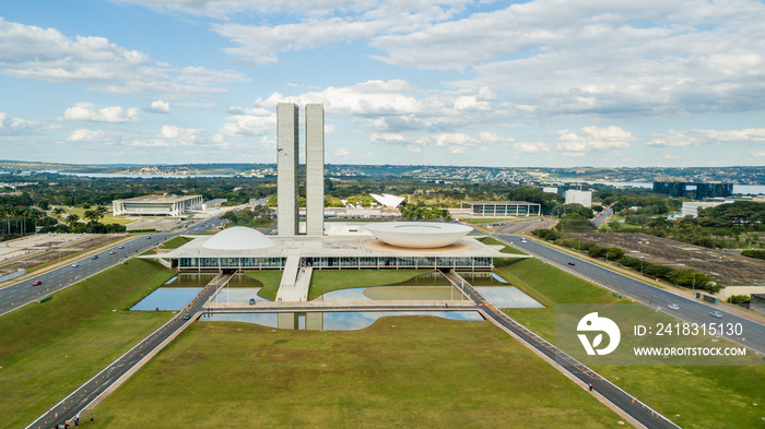 Aerial view of National Congress in Brasilia, Brazil