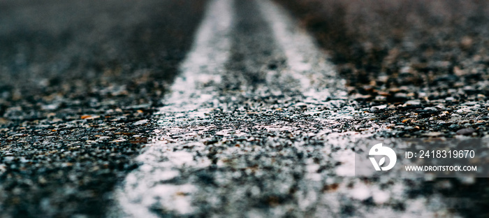 abstract closeup of the middle of the road