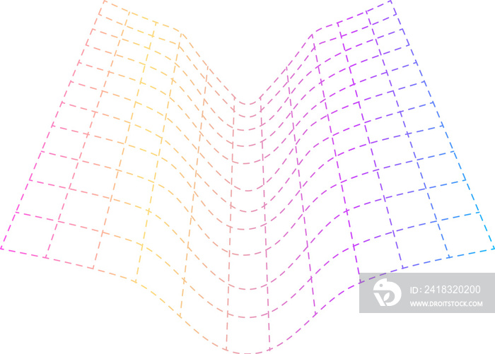 复古3d凹网格线框造型