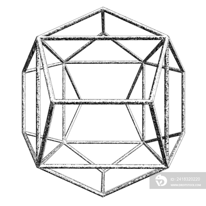 几何线框3D对称多边形形状