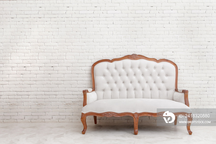 White classical style sofa