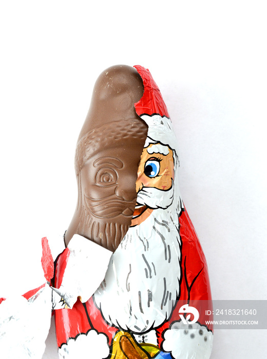 未包装的巧克力圣诞老人