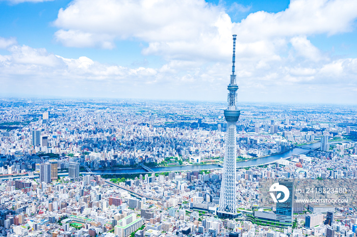 東京スカイツリー・空撮写真