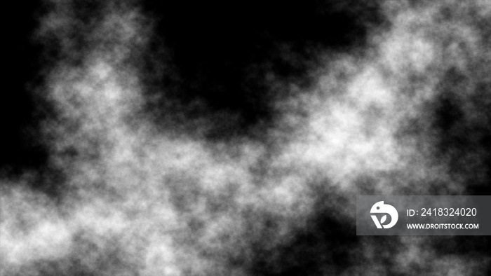 雾、烟、蒸汽、云隔离覆盖透明特效，黑色上有白色烟熏抽象