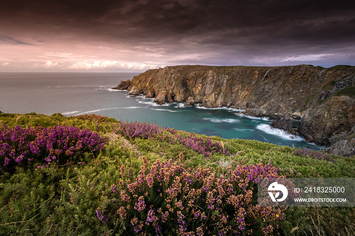 Landscape of Finistère, cap Sizun. Beautiful scenery in Bretagne / Brittany, France with a beautiful