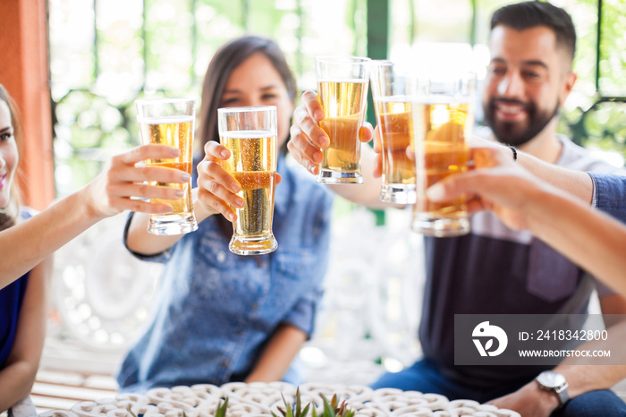 Friends celebrating with a toast