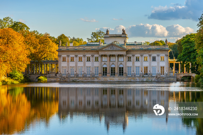 Royal Lazienki Park in Warsaw, Palace on the water, Poland