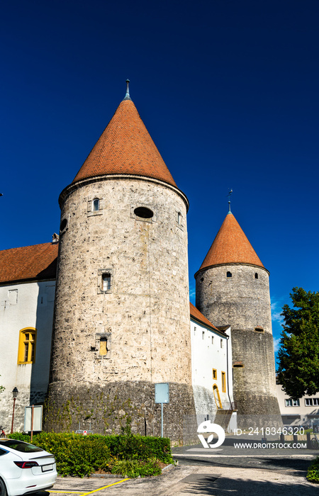 Yverdon-les-Bains Castle in the Canton of Vaud, Switzerland