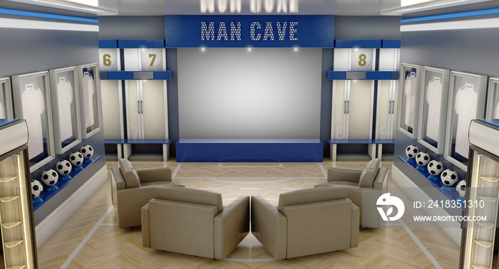 Soccer Man Cave Interior