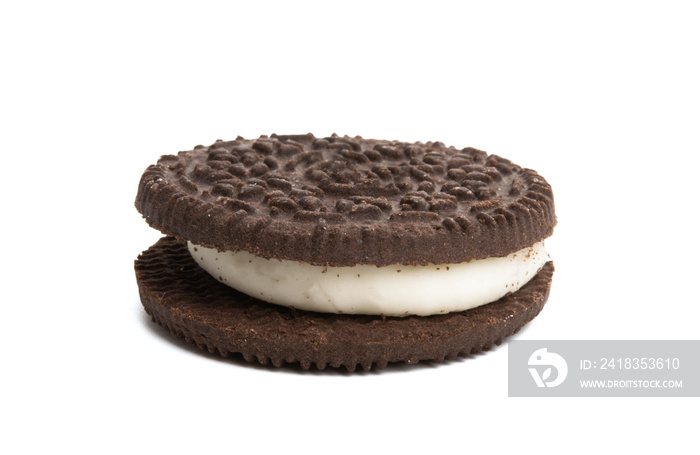 double cookie with milk filling isolated