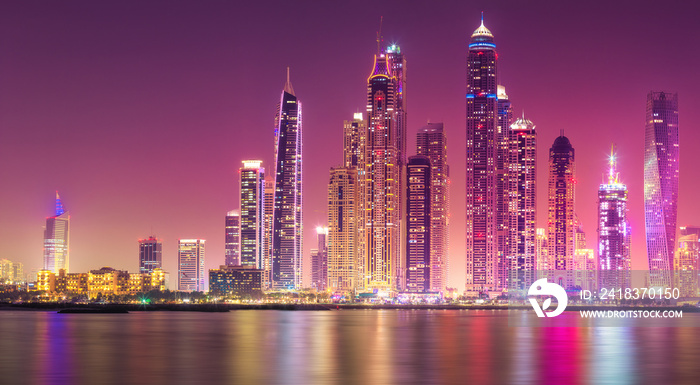 Dubai Marina bay view from Palm Jumeirah, UAE