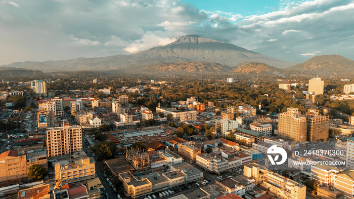 Aerial view of the Arusha city, Tanzania