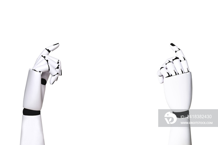 白底机器人手工业与机器人概念技术4.0