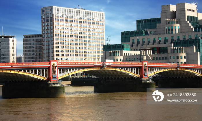 London, View of Vauxhall Bridge and SIS Building