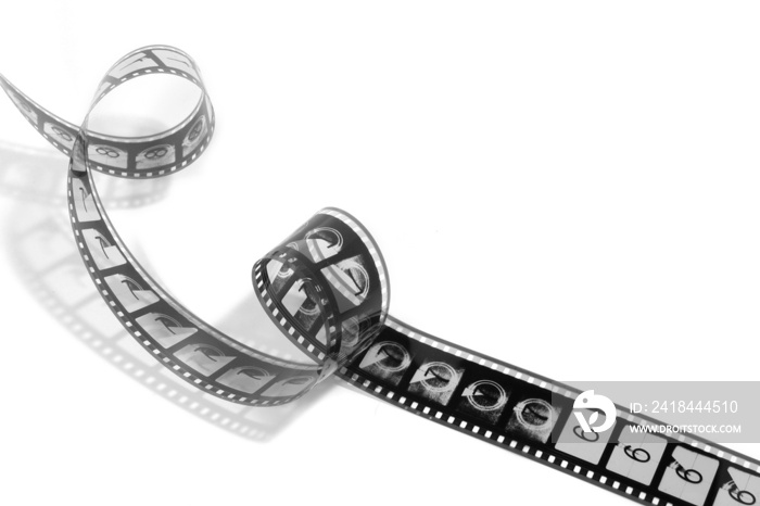 twisted movie film strip (black and white)