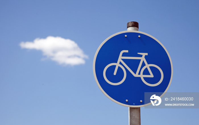 Fahrradschild mit Wolke