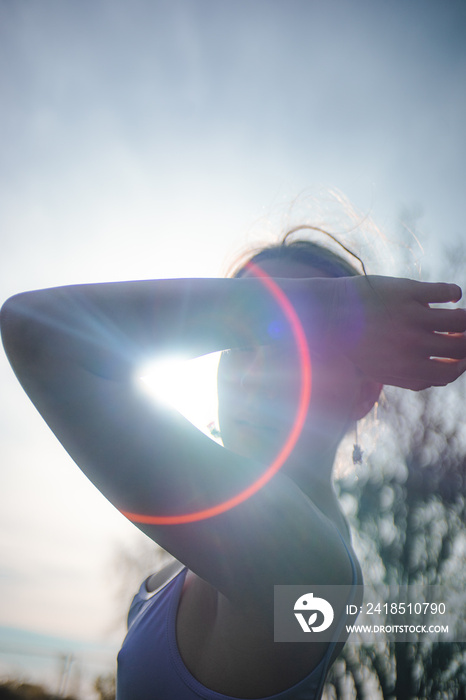 Woman dancing in nature