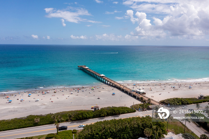 Juno Beach Fishing Pier Florida USA aerial photo