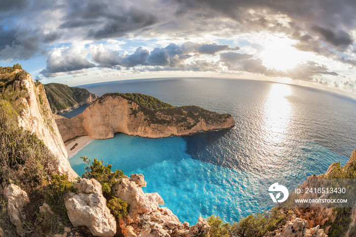 Navagio beach with shipwreck on Zakynthos island in Greece