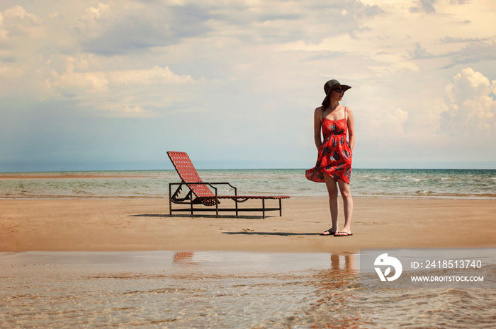 Woman standing on beach