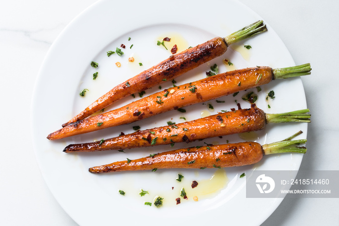 Roasted Carrots on a Plate