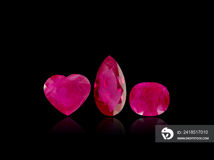 Ruby Gem Stone isolated on black background