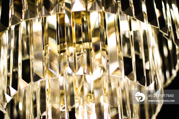 Luxury chandelier with crystal glass, interior design and home decor lighting detail