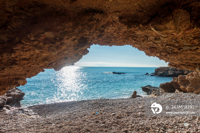 The sea in the Sierra de Irta in Alcocebre