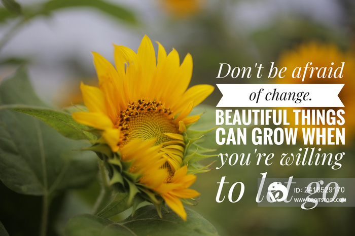 励志名言-不要害怕改变。只要你愿意，美丽的事物就会成长