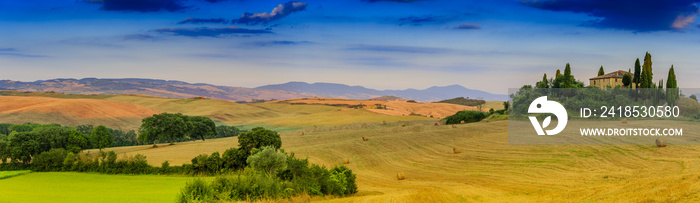 Tuscany landscape - panorama, San Quirico d´Orcia, Italy