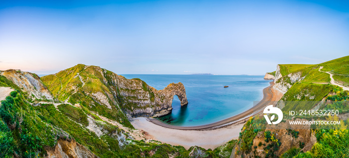 Durdle Door全景，多塞特，侏罗纪海岸，英国，英国