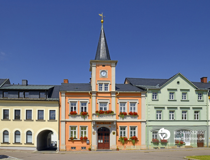 Old Town hall, Frauenstein is a town in the district of Mittelsachsen, in the Free State of Saxony, 