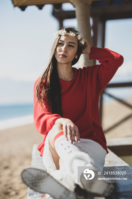 Portrait of the beautiful young girl