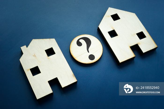 Compare houses for property assessment with question mark.