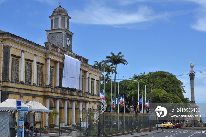 Saint-Denis town hall. Mairie de Saint Denis, ile de la Réunion, Océan Indien