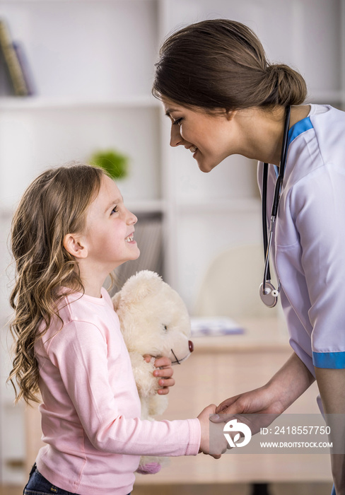 Little girl in a doctor